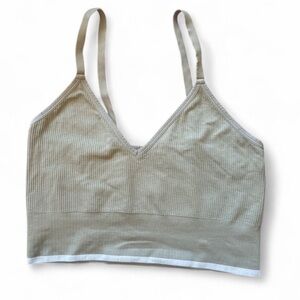 Harper Wilde Lounge Rib Triangle Bralette in Tan Size XL